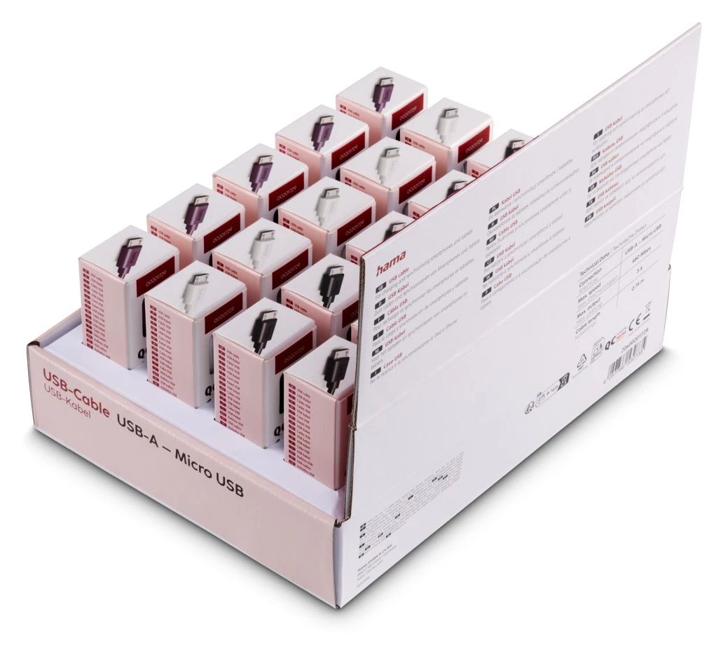 201729 0,48 Gbit/s Micro-USB B auf USB A Weiblich 0,75 m  (Schwarz, Weiß) 