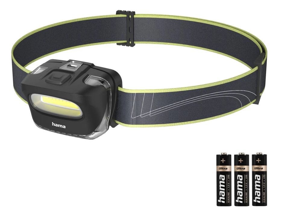 LED-Stirnlampe "HL110", Batterien, COB, Kopflampe zum Joggen, Sport, 2 Modi 