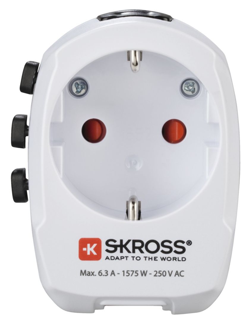 World Travel Pro Light USB Reiseadapter für bis zu 200 Länder 