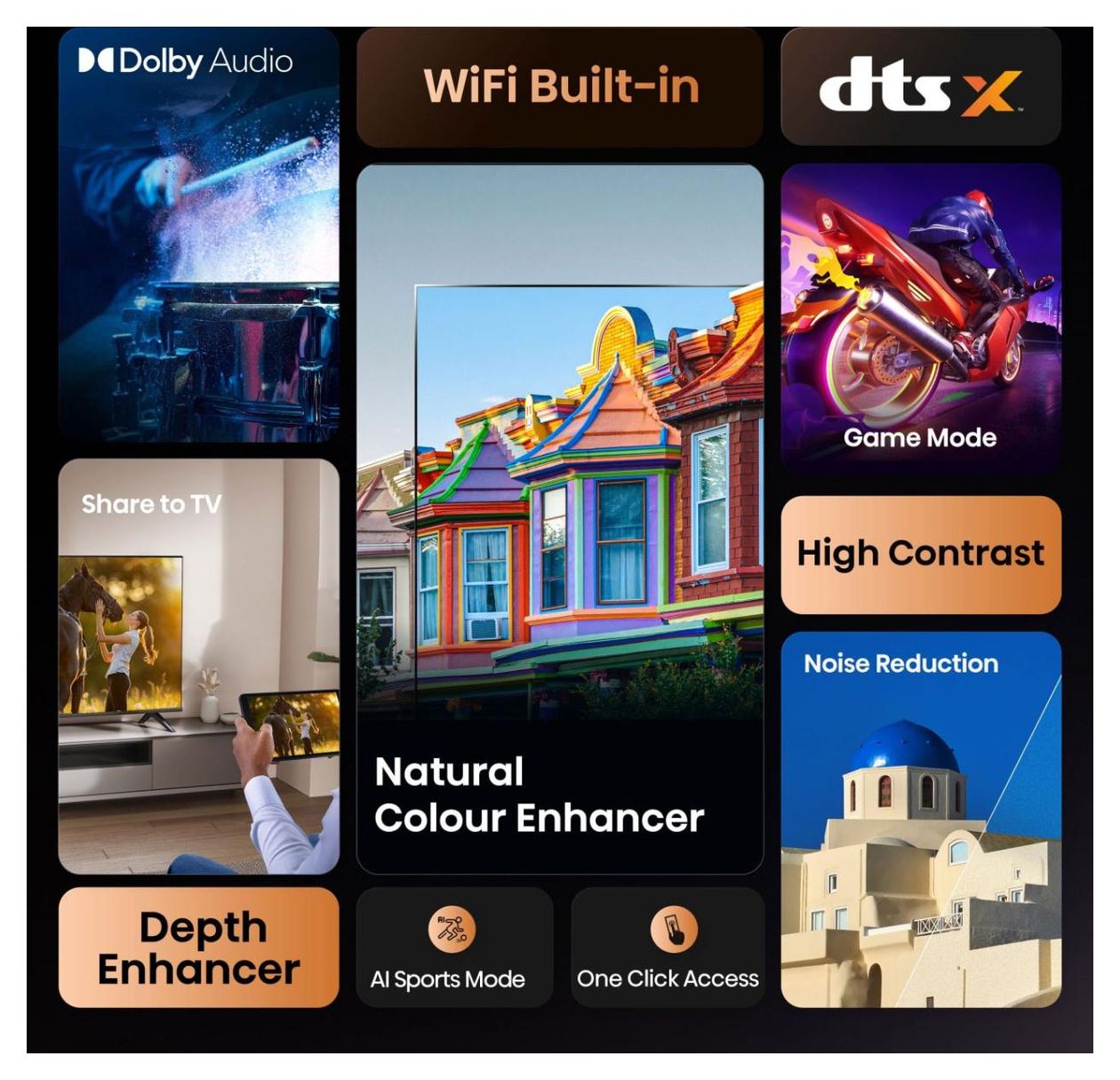 40A4Q LED 101,6 cm (40 Zoll) Fernseher Full HD VESA 200 x 200 mm 