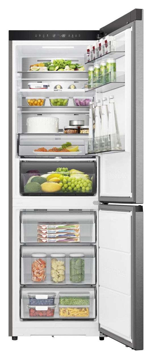 RB3K330SAIC 190 l / 115 l Kühl-Gefrierkombi freistehend NoFrost 165 kWh Jahr  (Grau, Edelstahl) 