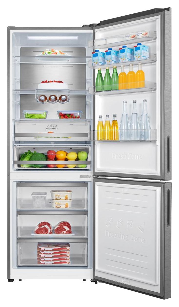 RB645N4BIB 345 l / 150 l Kühl-Gefrierkombi freistehend NoFrost 152 kWh Jahr  (Grau, Edelstahl) 