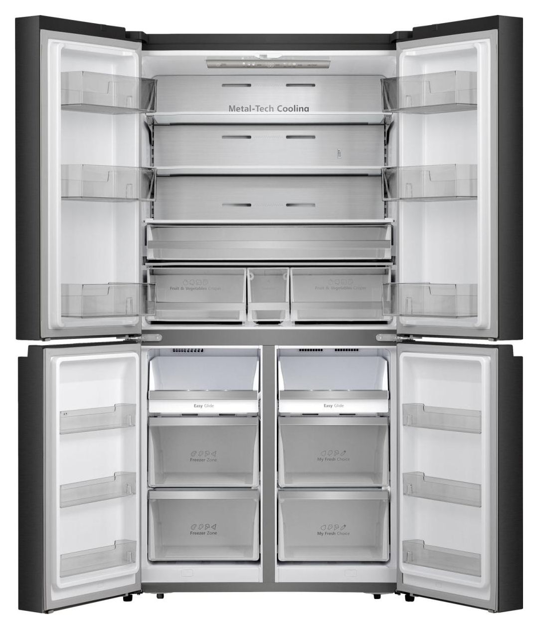 RQ758N4SAFE Side-by-Side Kühl-/ Gefrierkombination French Door 393 l / 95 l 320 kWh NoFrost 1785 mm x 912 mm  (Schwarz) 