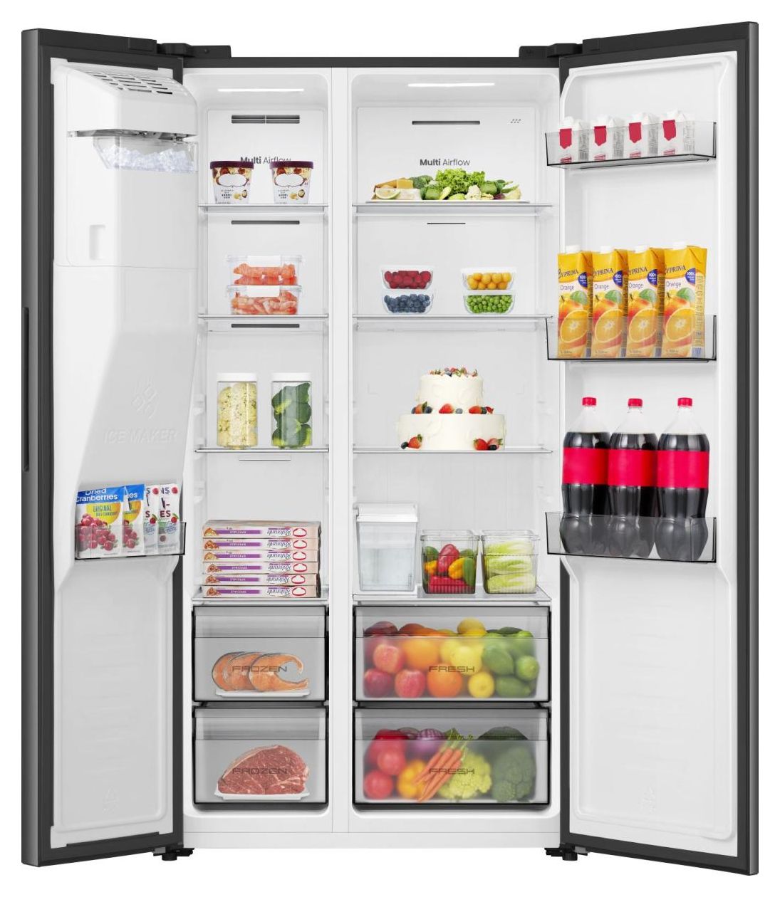 RS5P528STFE Side-by-Side Kühl-/ Gefrierkombination 347 l / 181 l 312 kWh NoFrost 1786 mm x 911 mm  (Schwarz) 