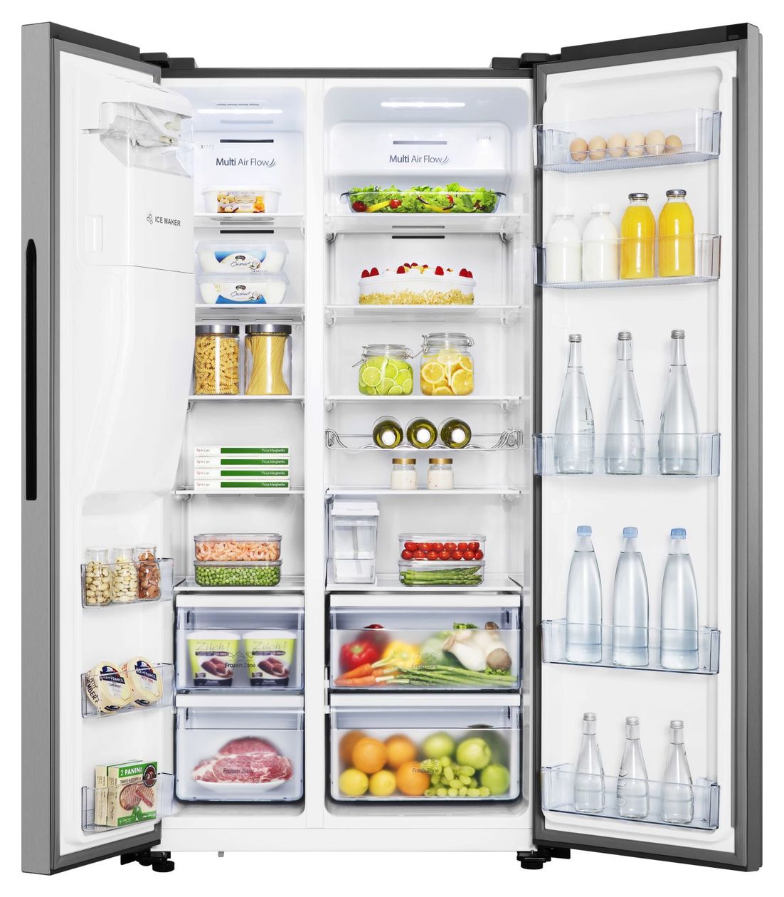 RS694N4TIE Side-by-Side Kühl-/ Gefrierkombination 371 l / 191 l 323 kWh NoFrost 1786 mm x 910 mm  (Edelstahl) 
