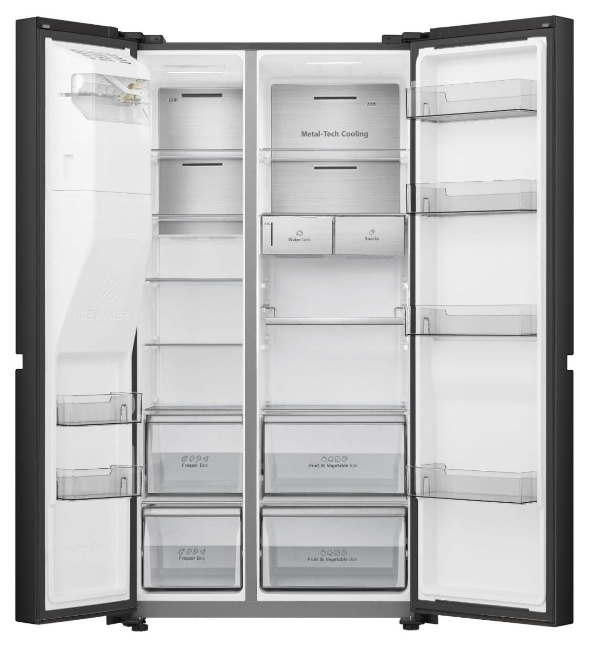 RS818N4TFC Side-by-Side Kühl-/ Gefrierkombination 417 l / 200 l 221 kWh NoFrost 1790 mm x 910 mm  (Schwarz) 