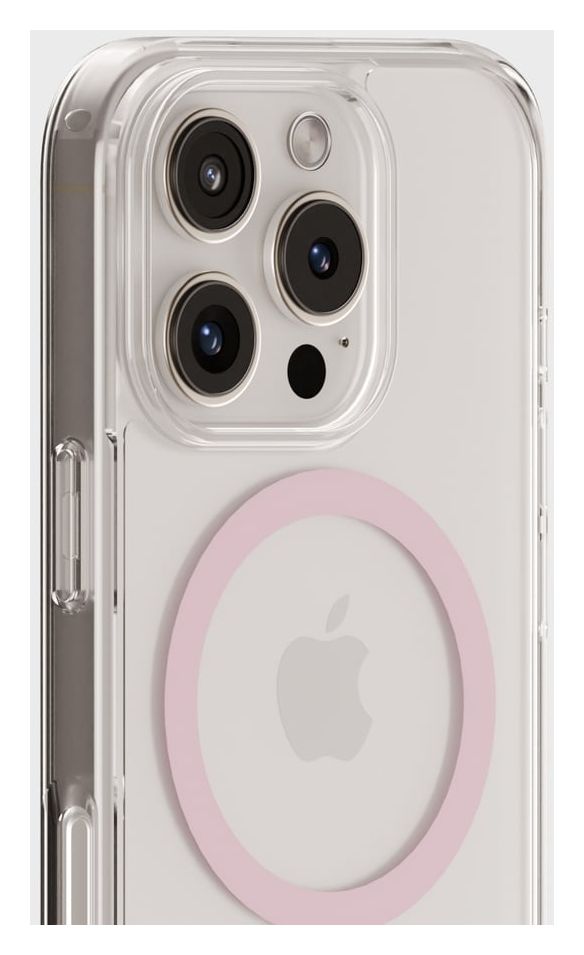 MagSafe Case Cover für Apple iPhone 16 Pro  (Pink, Transparent) 