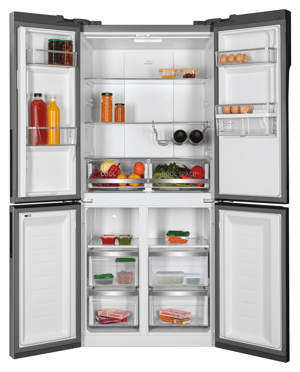 HSC818EXWD Side-by-Side Kühl-/ Gefrierkombination 284 l / 148 l 282 kWh NoFrost 1830 mm x 836 mm  (Silber) 