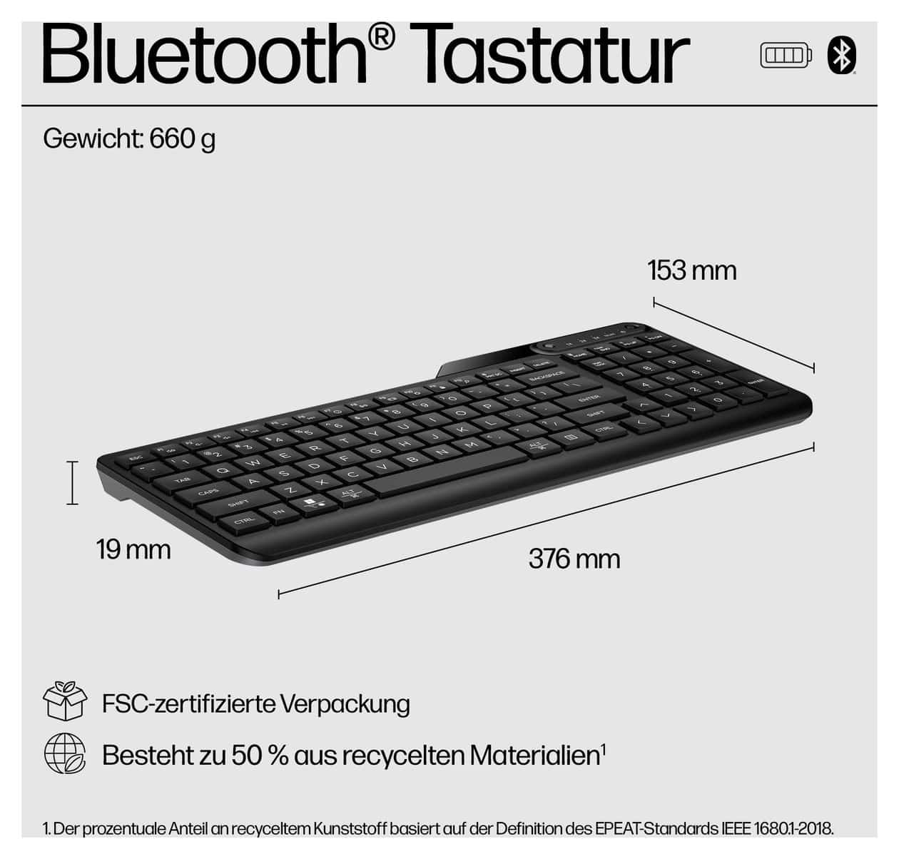 460 Home Tastatur Bluetooth  (Schwarz) 