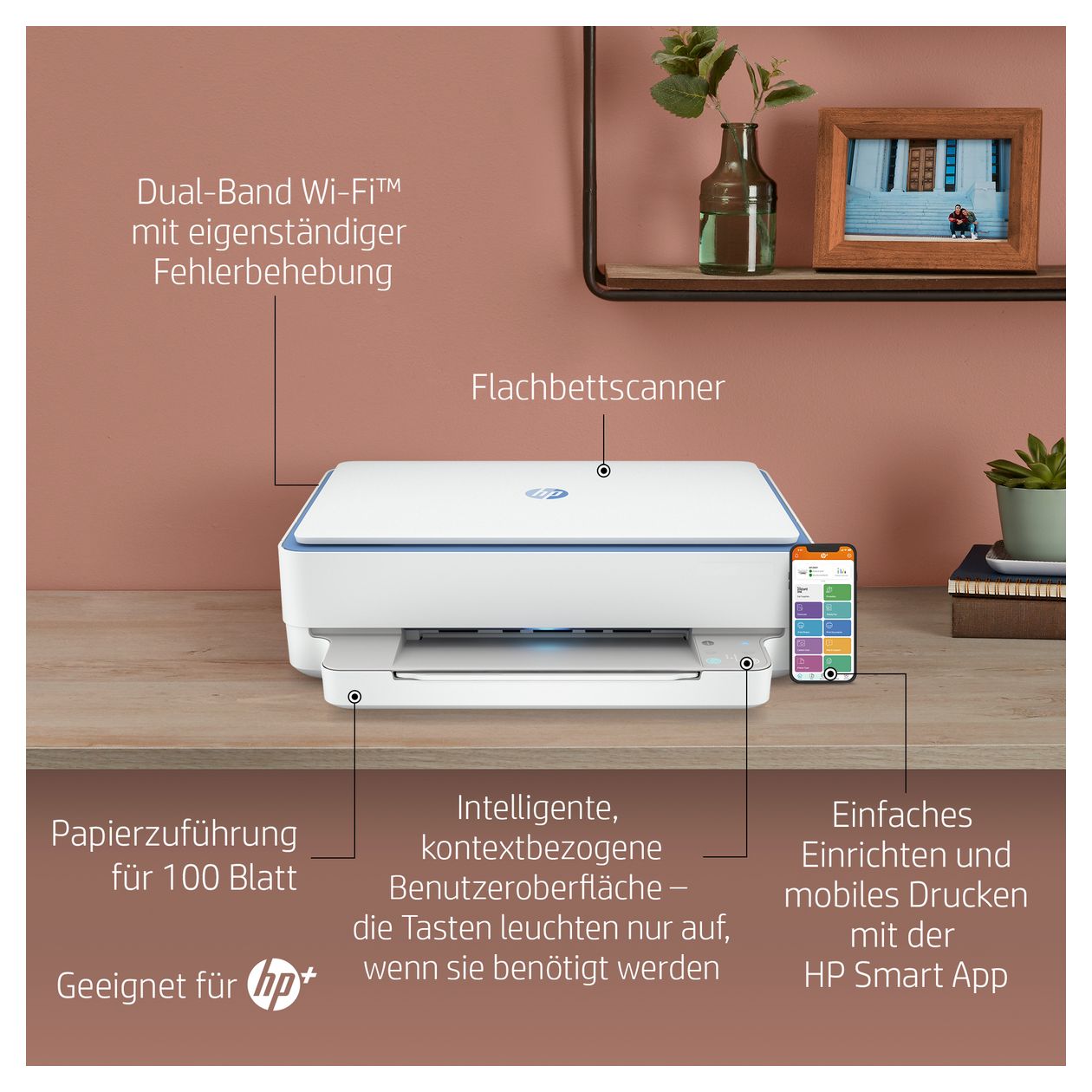 Envy 6010e Wireless All-in-One Farbe Drucker, Instant Ink; Kopierer, Scanner 