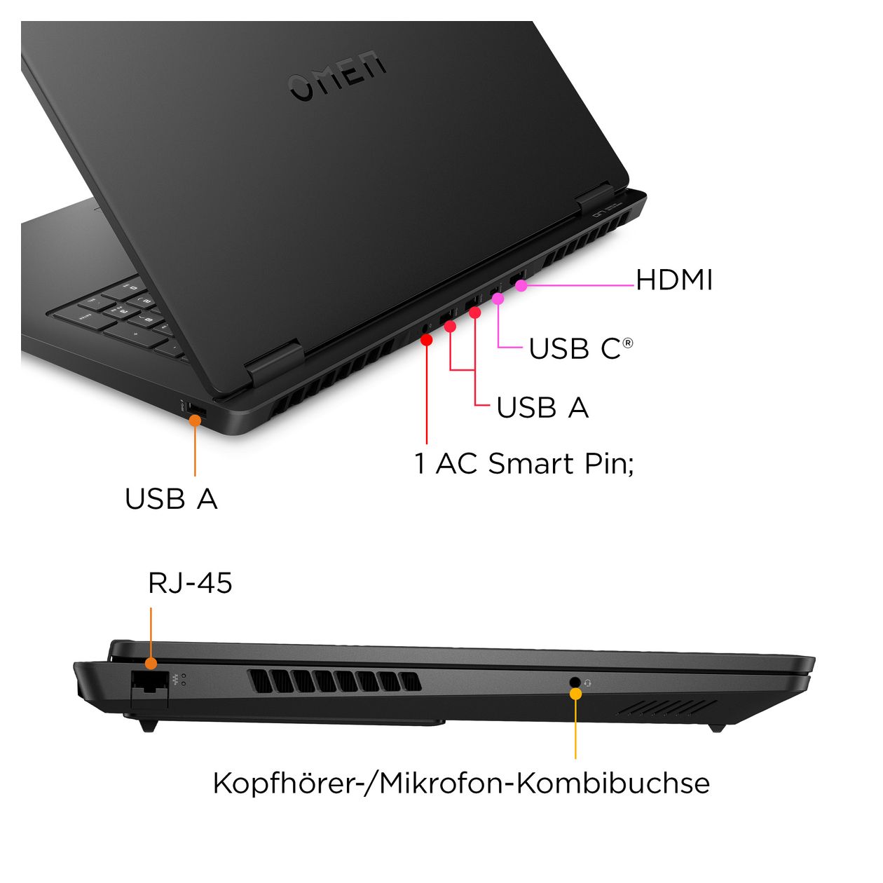 Omen 17-db0679ng Quad HD Notebook 43,9 cm (17.3 Zoll) 2560 x 1440 Pixel 1 TB SSD Windows 11 Home AMD Ryzen 7 max. 5,1 GHz  (Schwarz) 