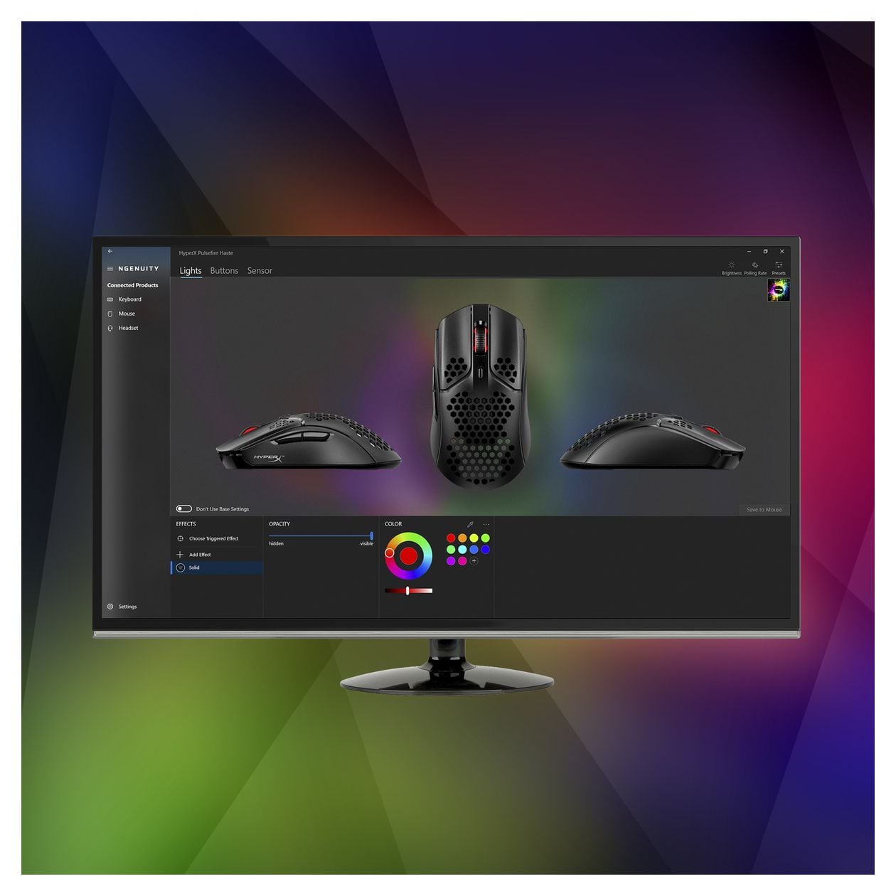 HyperX Pulsefire Haste 16000 DPI Gaming Maus Optisch  (Schwarz) 