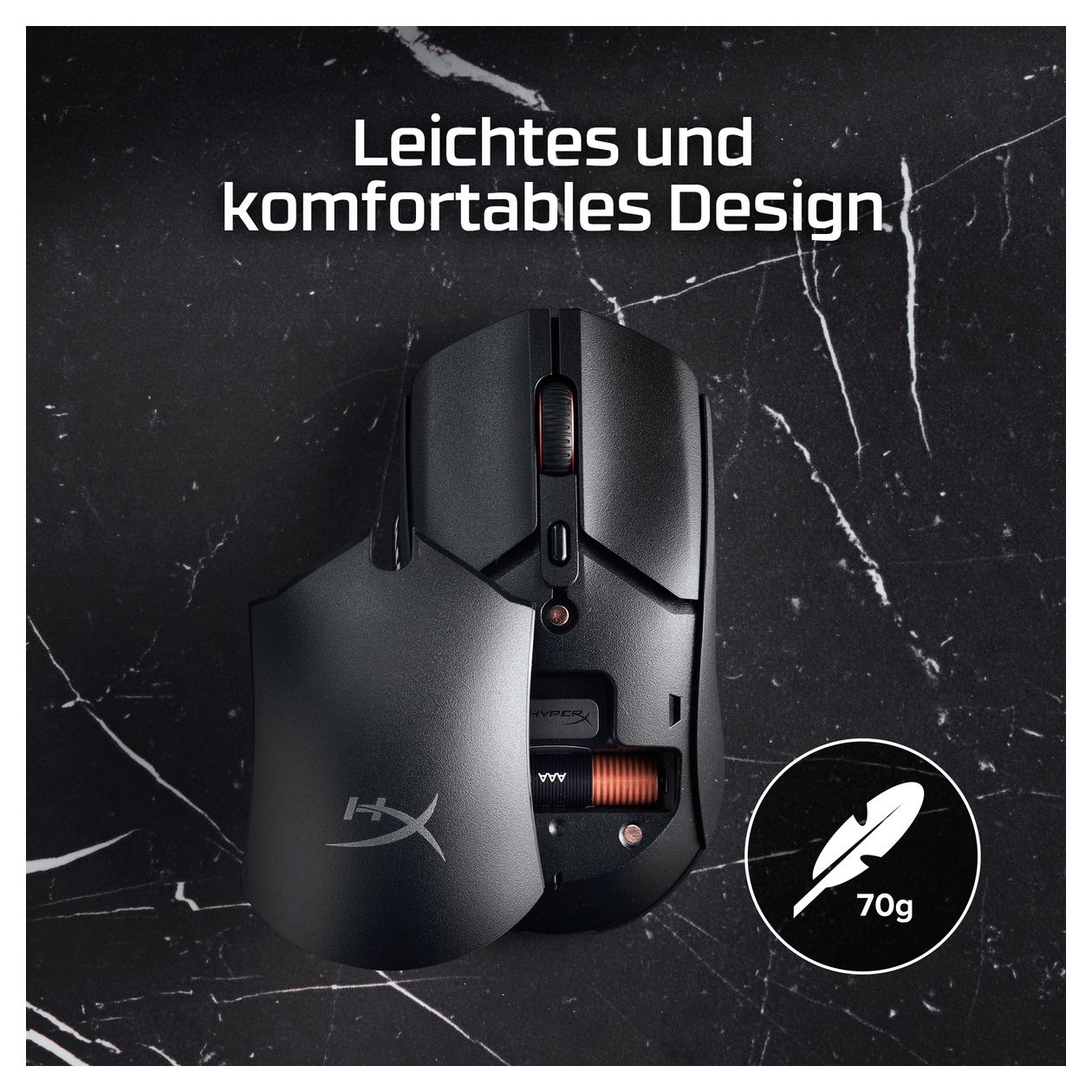 HyperX Pulsefire Haste 2 Core Wls – Gaming-Maus (Schwarz/Schwarz) 