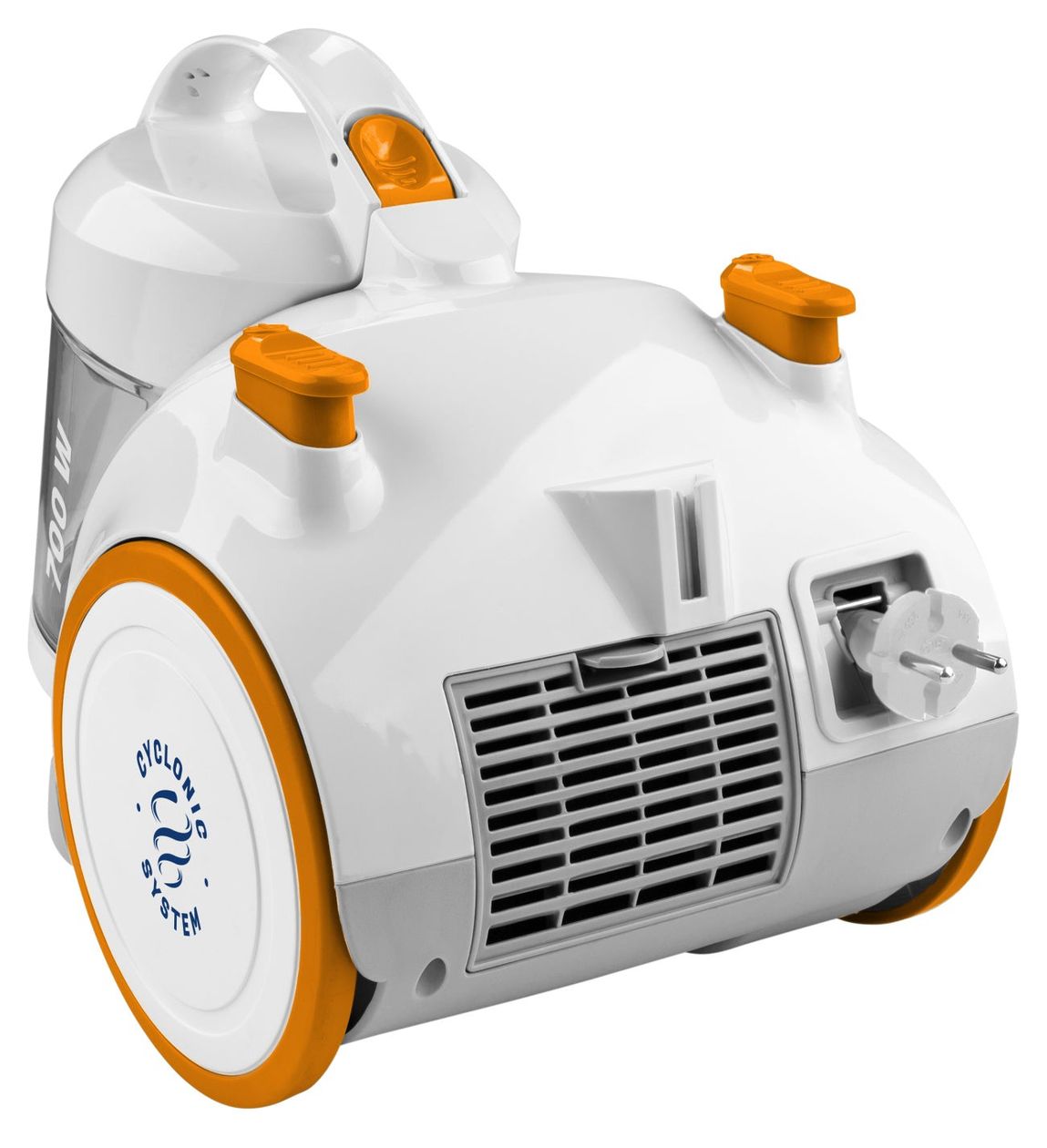 VC009 Bodenstaubsauger Beutellos 700 W HEPA  (Weiß, Orange) 