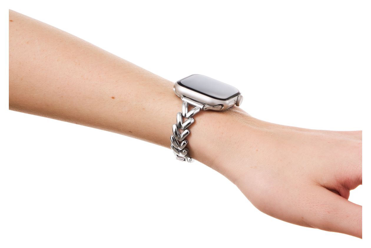 Delicate Chain Watch Band Armband 10 mm Apple Watch 42/44/45/46/49  (Silber) 