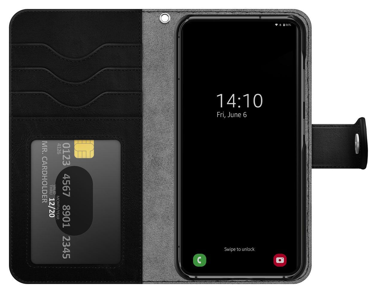 IDMWP-S24-01 Geldbörsenhülle für Samsung Galaxy S24  (Schwarz) 