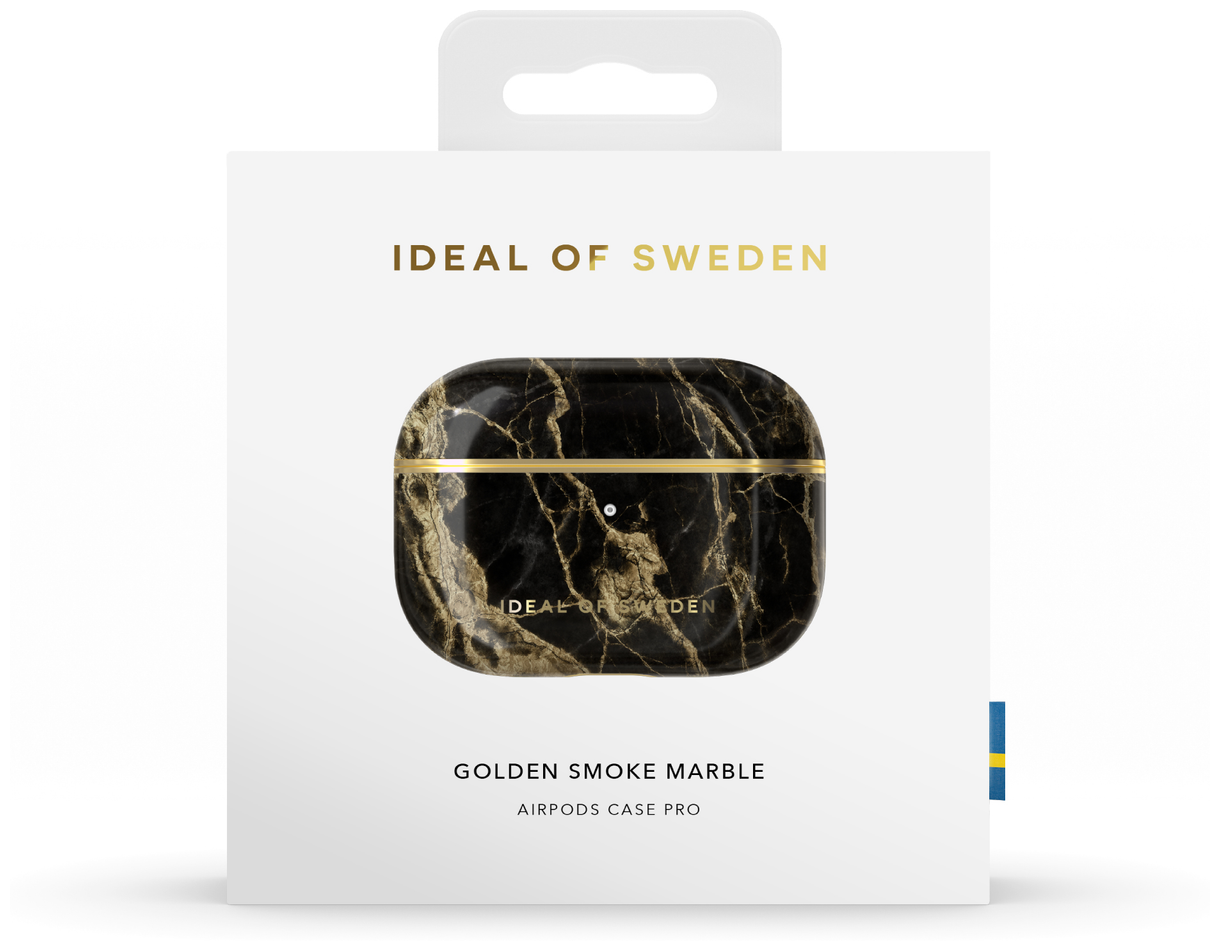 Case für Apple Airpods Pro Golden Smoke Marble  (Schwarz, Gold) 