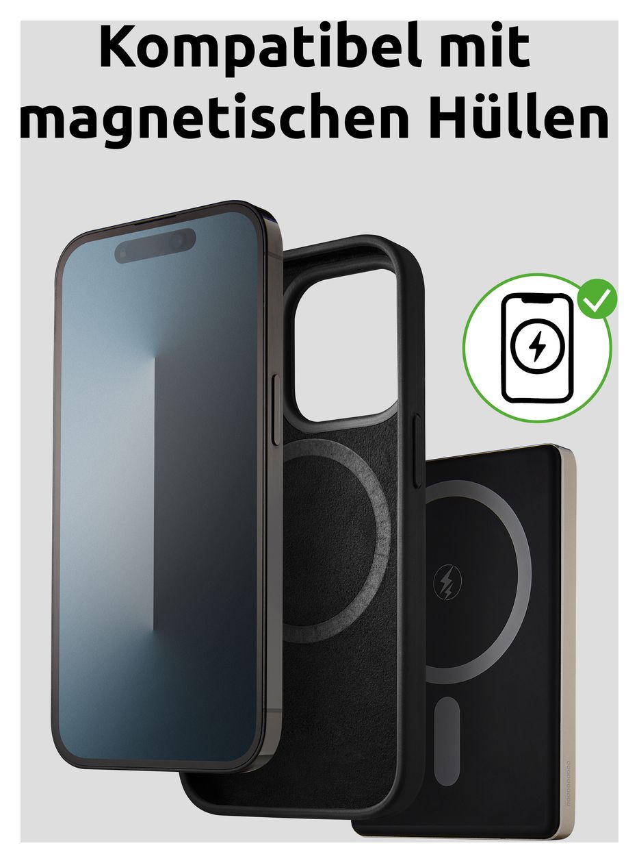 MW 5000 mAh Powerbank USB Typ-C Kabelloses Laden  (Champagner) 