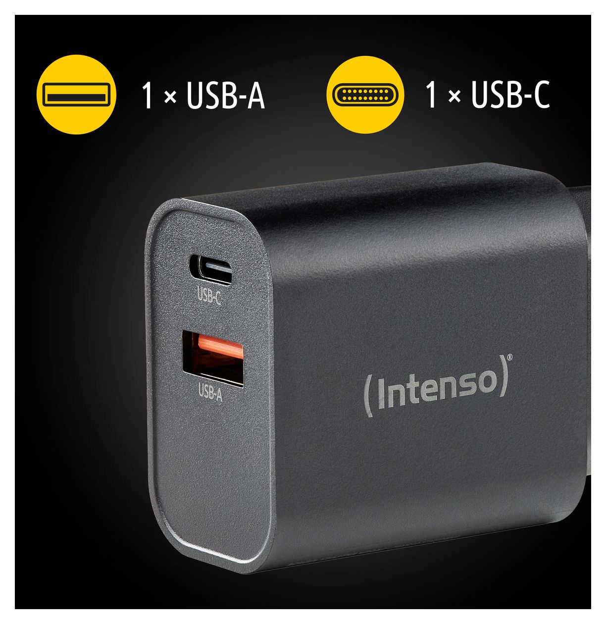Power Adapter W30AC, 30W, USB-A und USB-C Anschluss, schwarz 
