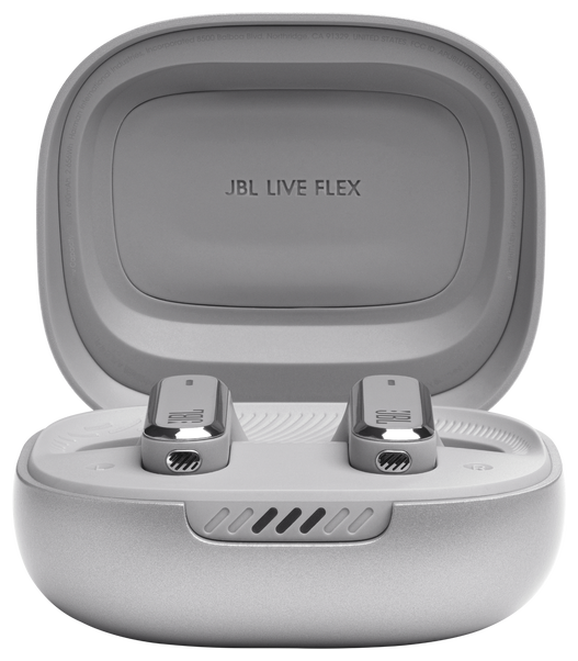 kabellos Flex Technomarkt JBL von IP54 expert Bluetooth (Silber) h 40 Live Kopfhörer Laufzeit In-Ear