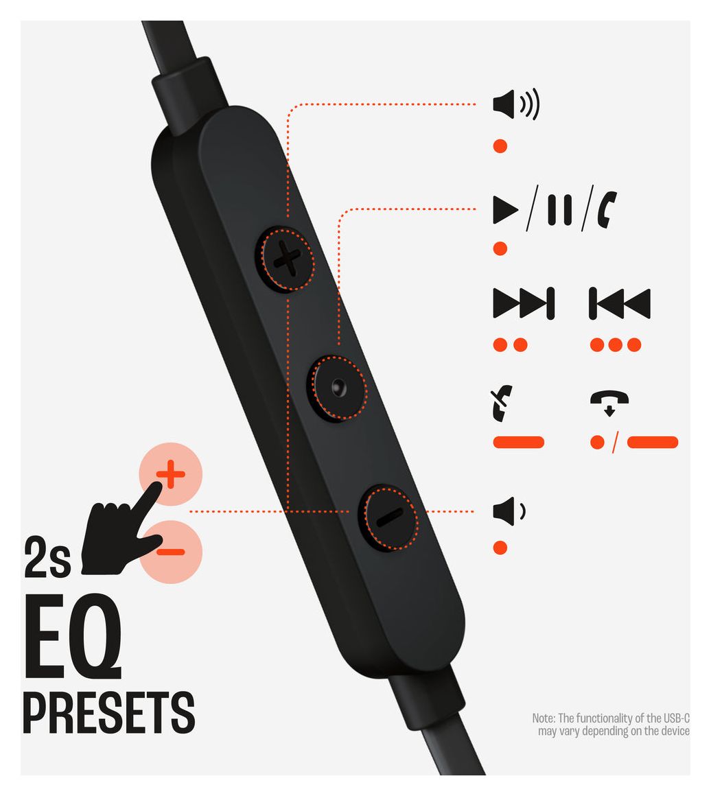 Tune 305C In-Ear Kopfhörer Kabelgebunden USB Typ-C  (Schwarz) 