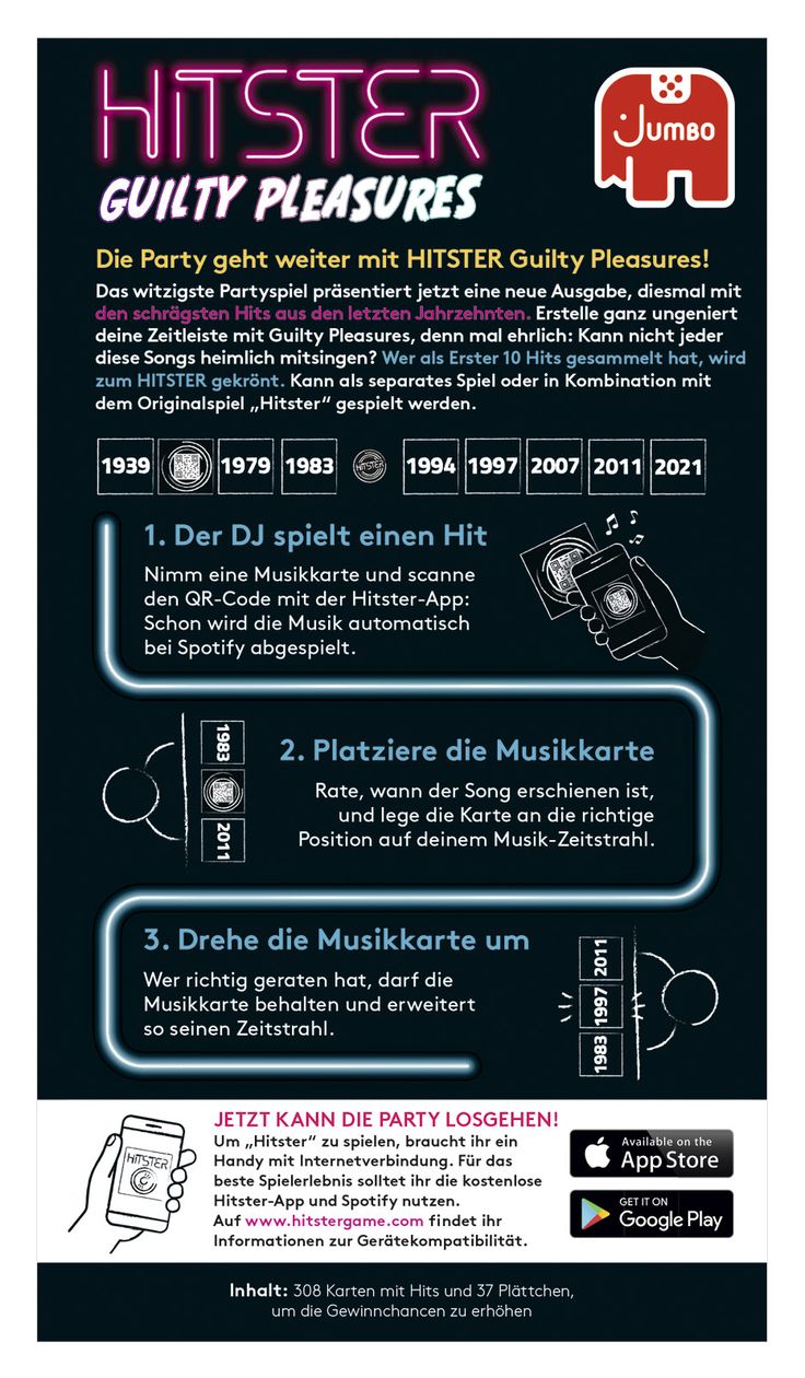 Hitster - Guilty Pleasures (DACH) Brettspiel bis zu 10 Spielern ab 16 Jahr(e) 
