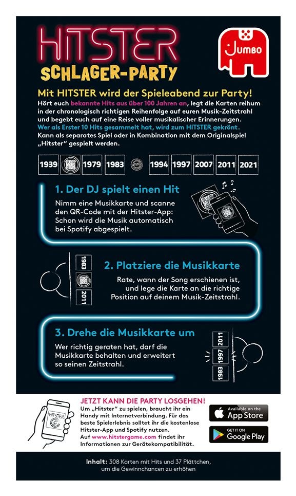 Hitster - Schlager Party Brettspiel bis zu 10 Spielern ab 16 Jahr(e) 