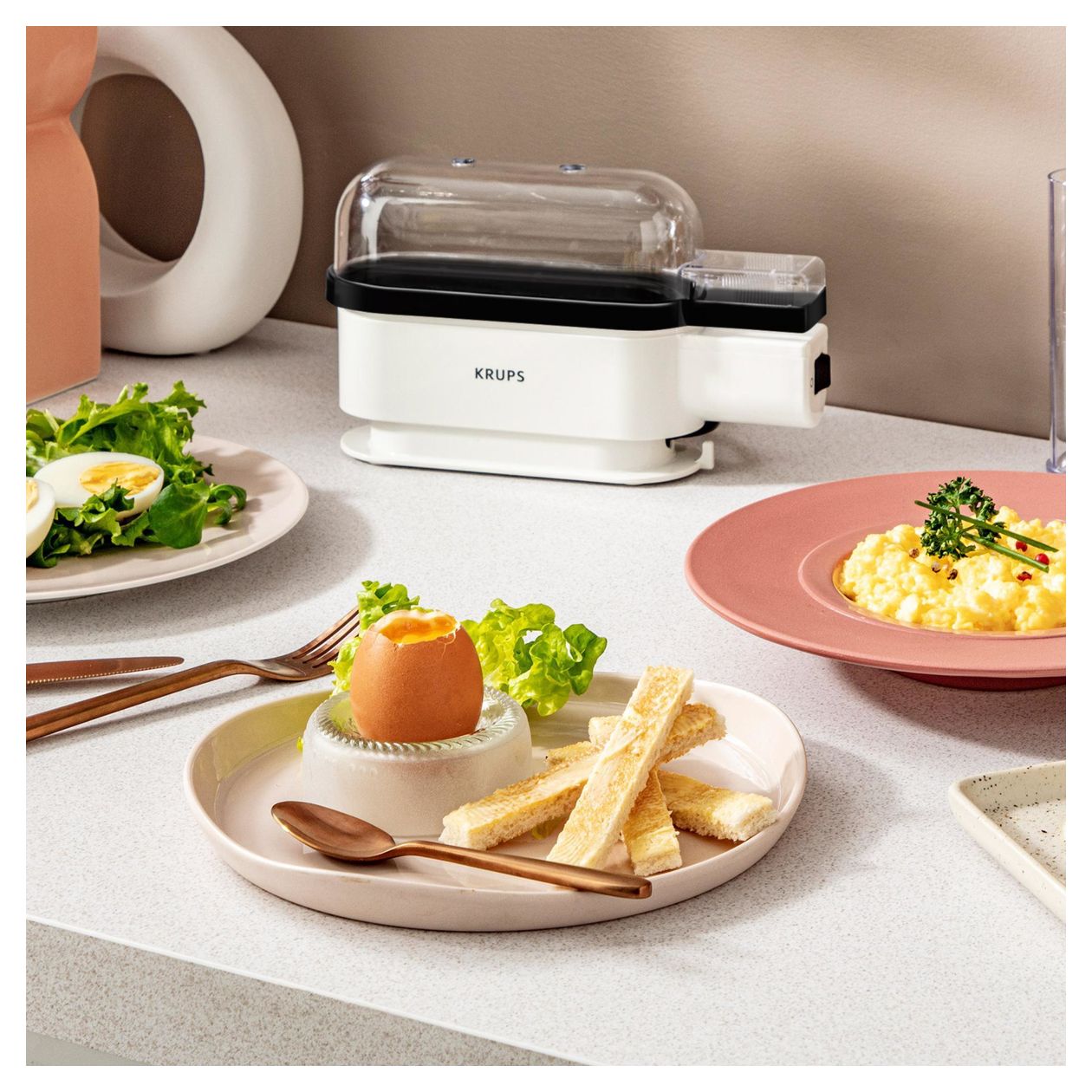 EG2341 Ovomat Trio Eierkocher für 3 Eier  (Schwarz, Weiß) 