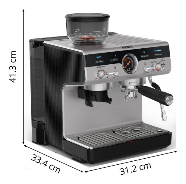 XP804T Siebträger Kaffeemaschine  (Schwarz, Edelstahl) 