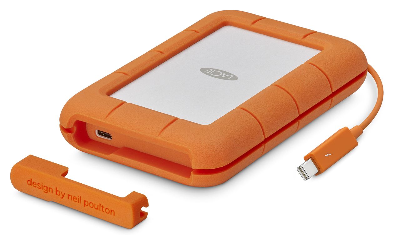 Rugged 5 TB externe Festplatte USB Typ-C  (Grau, Gelb) 