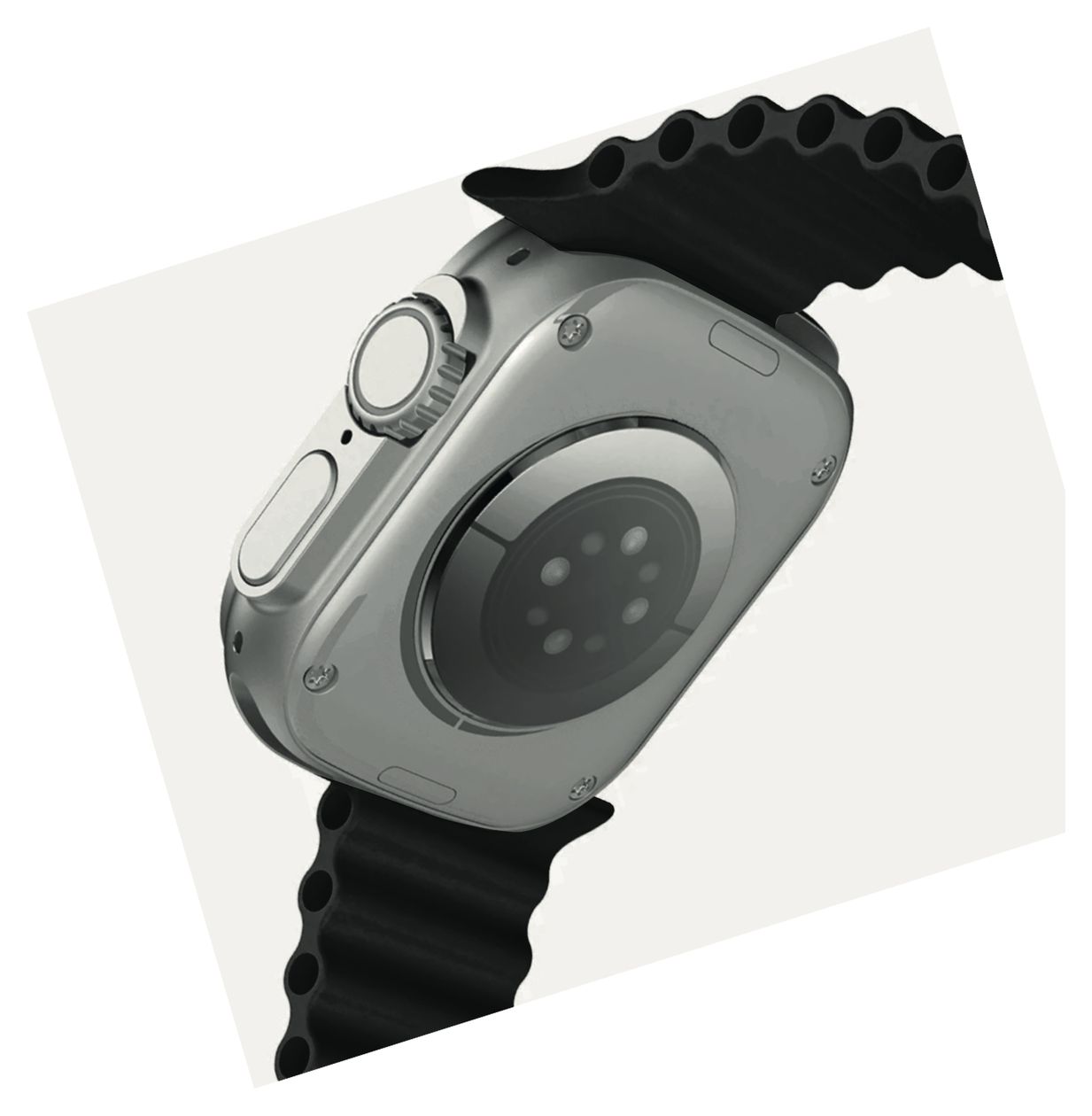 U8+ Digital 49 mm Smartwatch Rechteckig IP67  (Silber) 