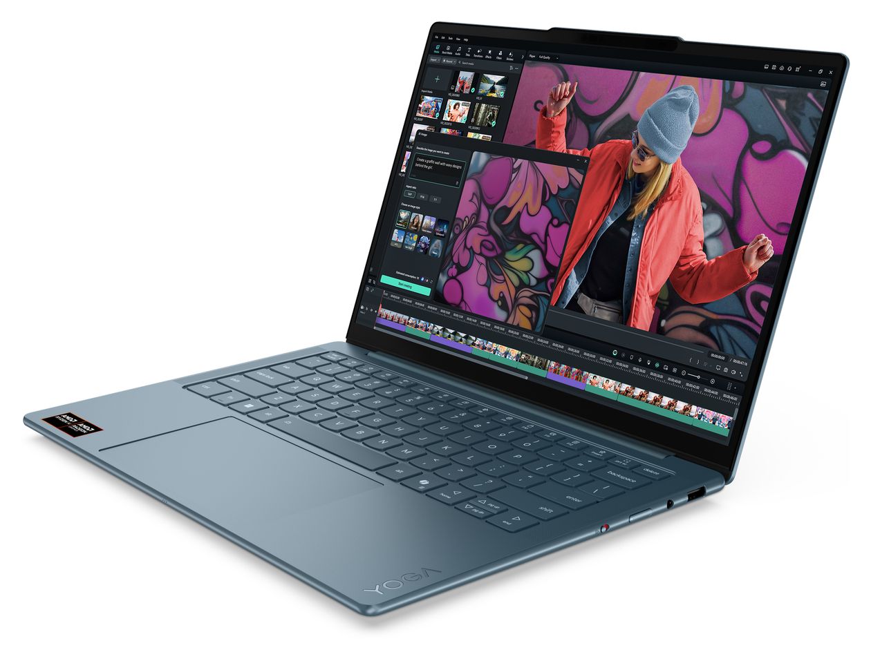 Yoga Slim 7 14AKP10 Copilot+ 2K Ultra HD Notebook 35,6 cm (14 Zoll) 2880 x 1800 Pixel 1 TB SSD Windows 11 Home AMD Ryzen 7 max. 5 GHz  (Türkis) 