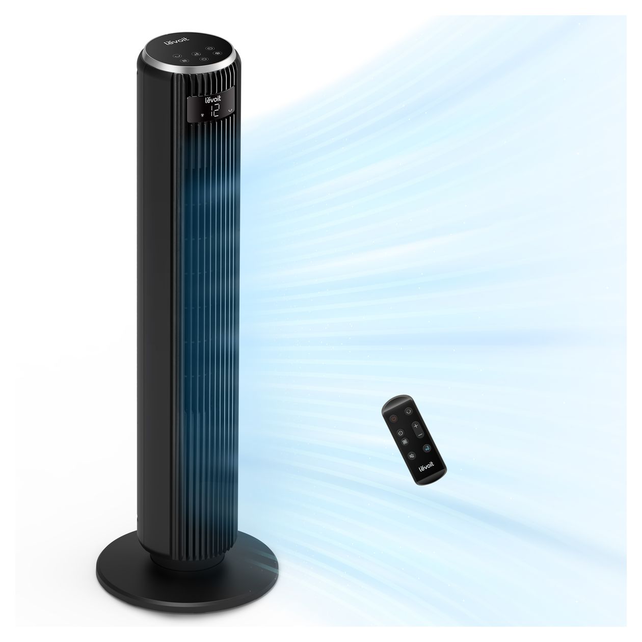 TempSense 36 DC Turmventilator Stand 20 dB  (Schwarz) 