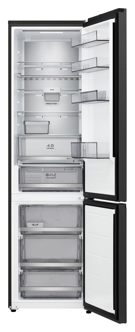 GBBS726BEV 262 l / 113 l Kühl-Gefrierkombi freistehend NoFrost 139 kWh Jahr  (Schwarz) 
