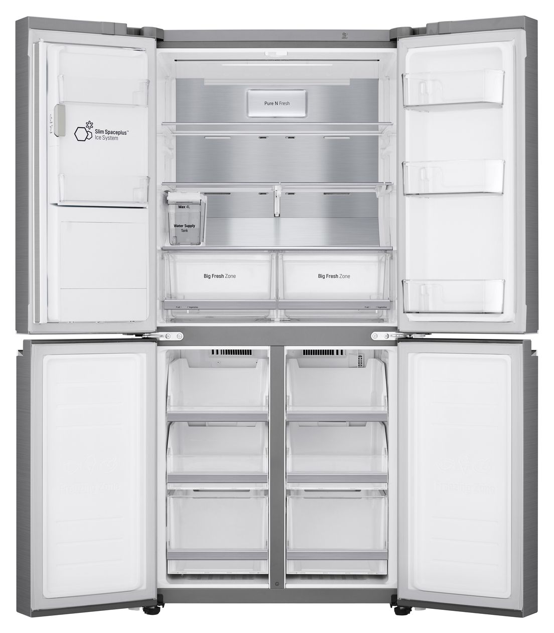 GML844PZAE Side-by-Side Kühl-/ Gefrierkombination 286 l / 220 l 314 kWh NoFrost 1787 mm x 835 mm  (Edelstahl) 