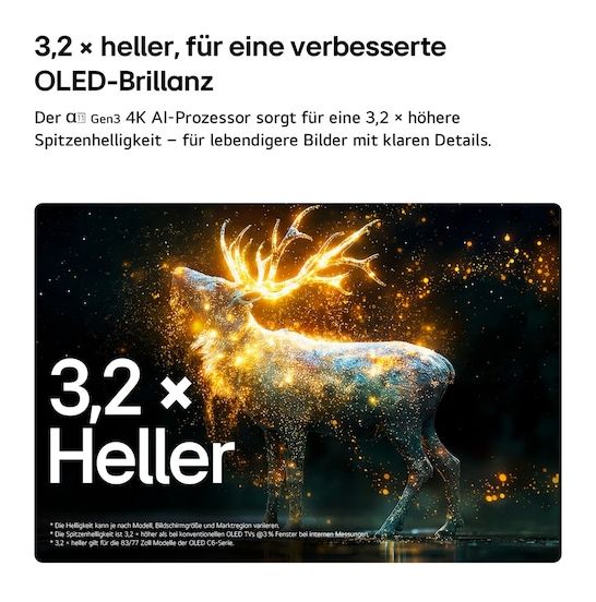 OLED77C69LB OLED 195,6 cm (77 Zoll) Fernseher 4K Ultra HD VESA 300 x 200 mm 