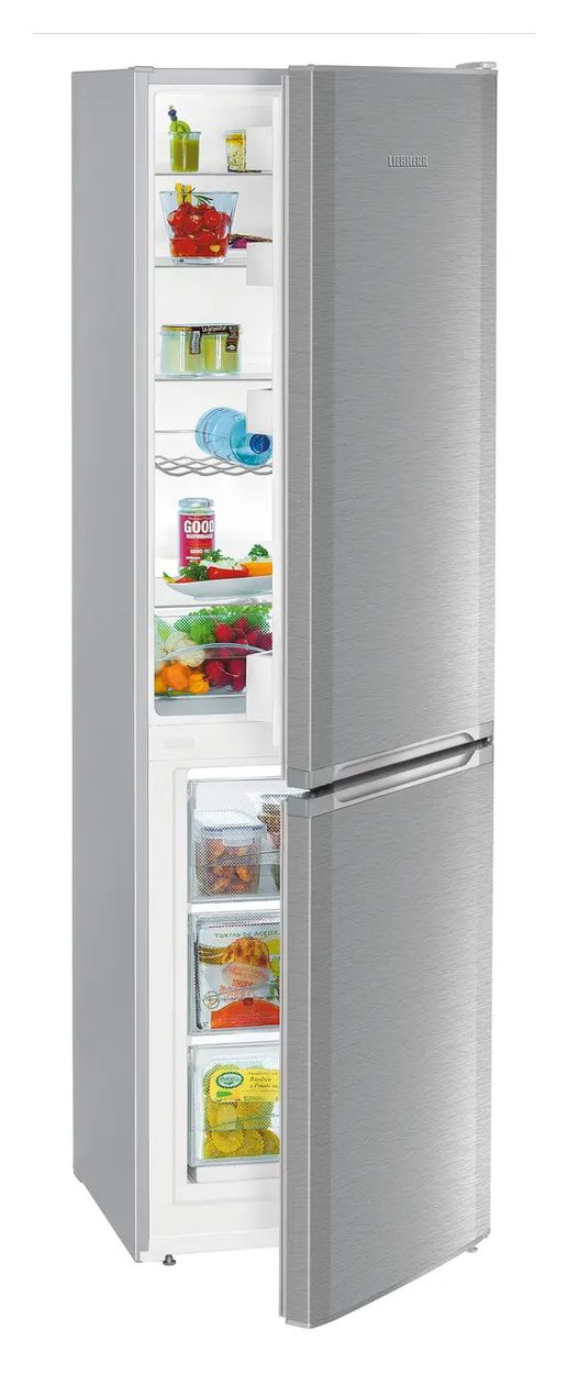 CUefe3331-26 212 l / 84 l Kühl-Gefrierkombi freistehend 224 kWh Jahr  (Silber) 