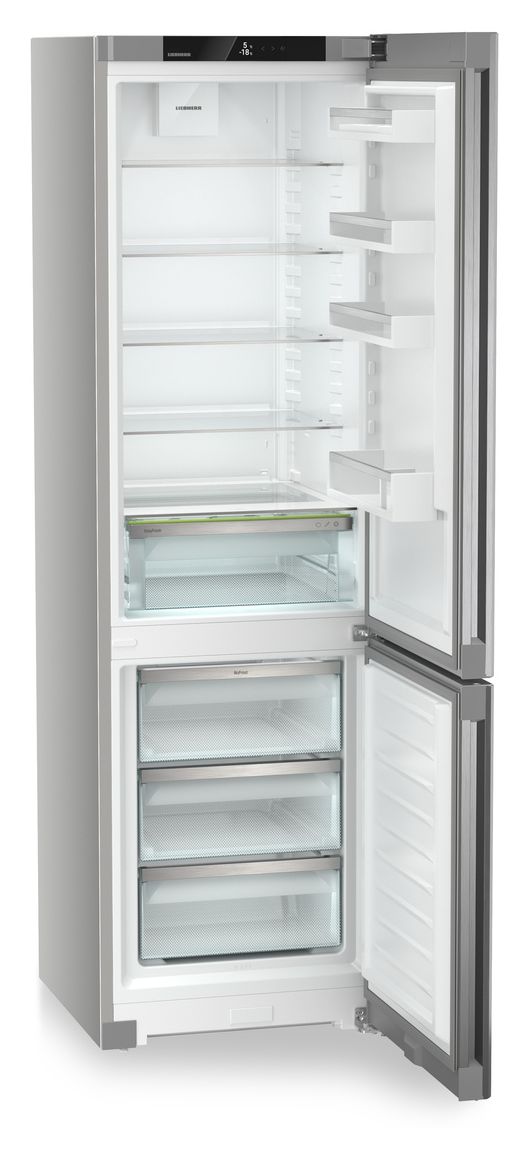 KGNsf57Vb03 268 l / 103 l Kühl-Gefrierkombi freistehend NoFrost 129 kWh Jahr  (Edelstahl) 