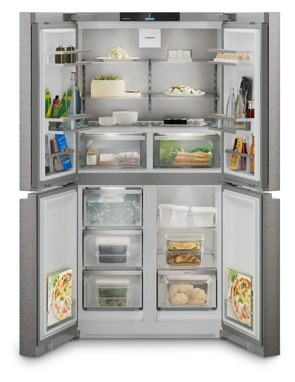 MBsddi9024-20 Plus BioFresh Side-by-Side Kühl-/ Gefrierkombination French Door 354 l / 219 l 287 kWh NoFrost 1805 mm x 906 mm  (Silber) 