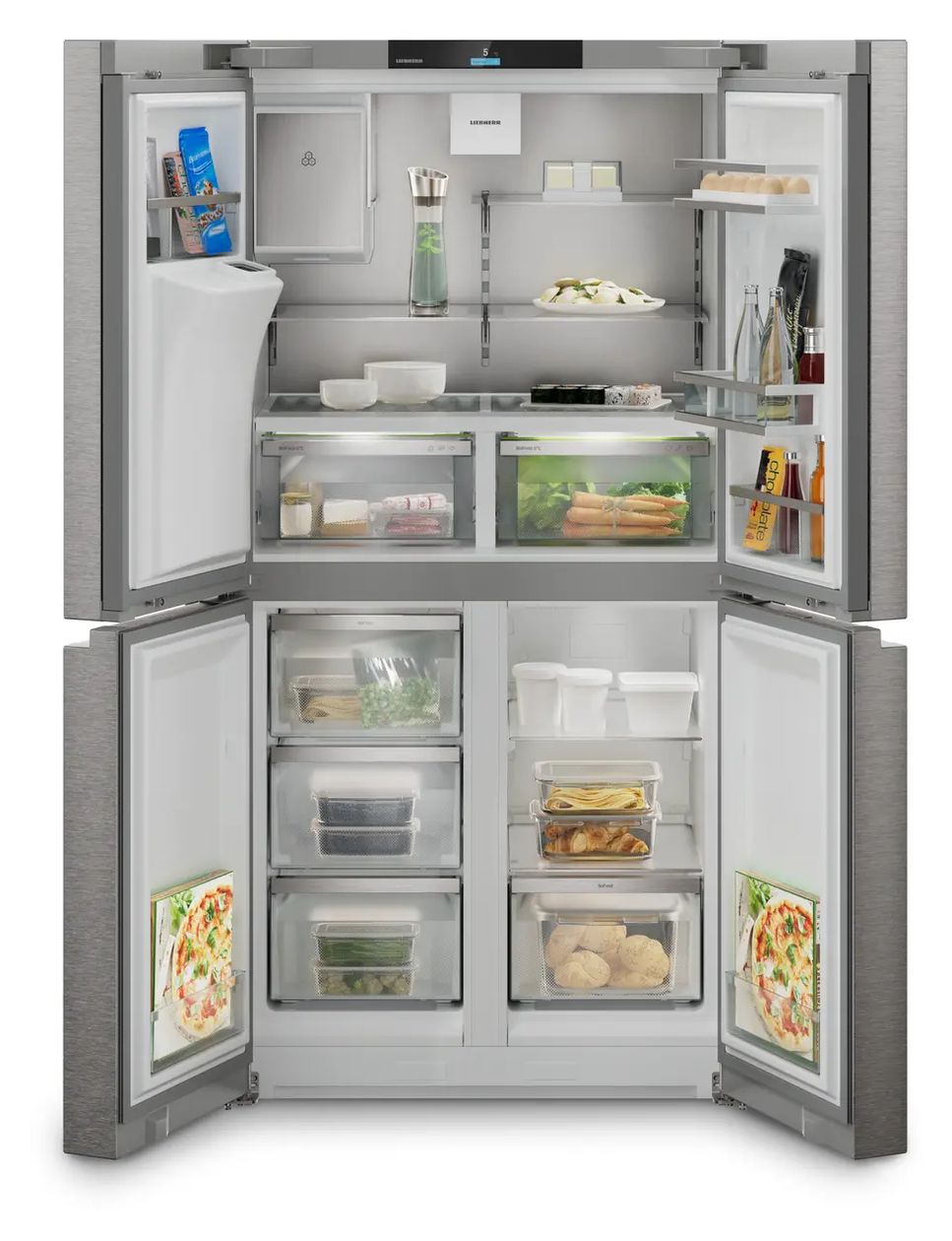 MBsddi9028-20 Plus BioFresh Side-by-Side Kühl-/ Gefrierkombination French Door 309 l / 237 l 285 kWh NoFrost 1805 mm x 906 mm  (Silber) 