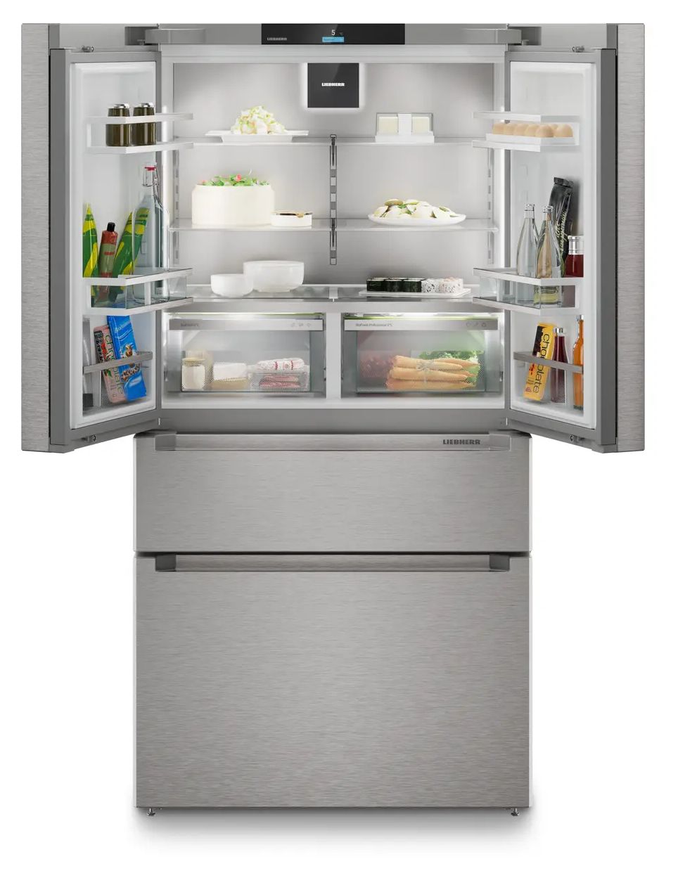 MBsddi9556-20 Prime BioFresh Side-by-Side Kühl-/ Gefrierkombination French Door 356 l / 231 l 287 kWh NoFrost 1805 mm x 906 mm  (Silber) 