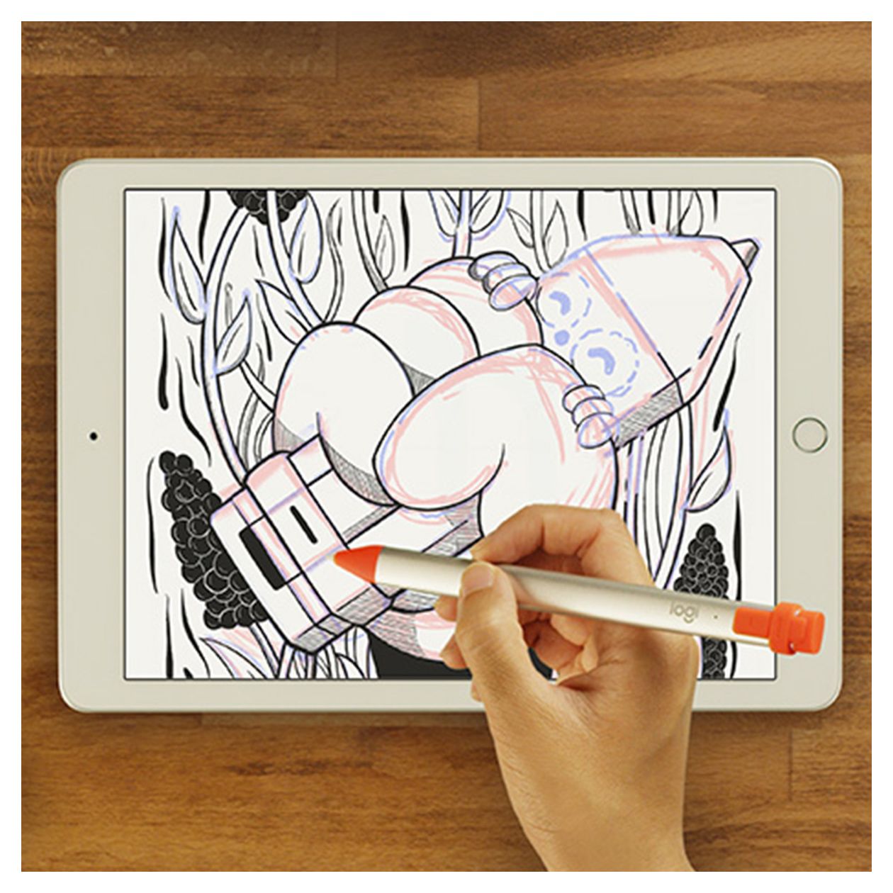Crayon Bluetooth Eingabestift Oval für Apple iPad Air (4th gen)(A2316, A2324, A2325, A2072) Orange 