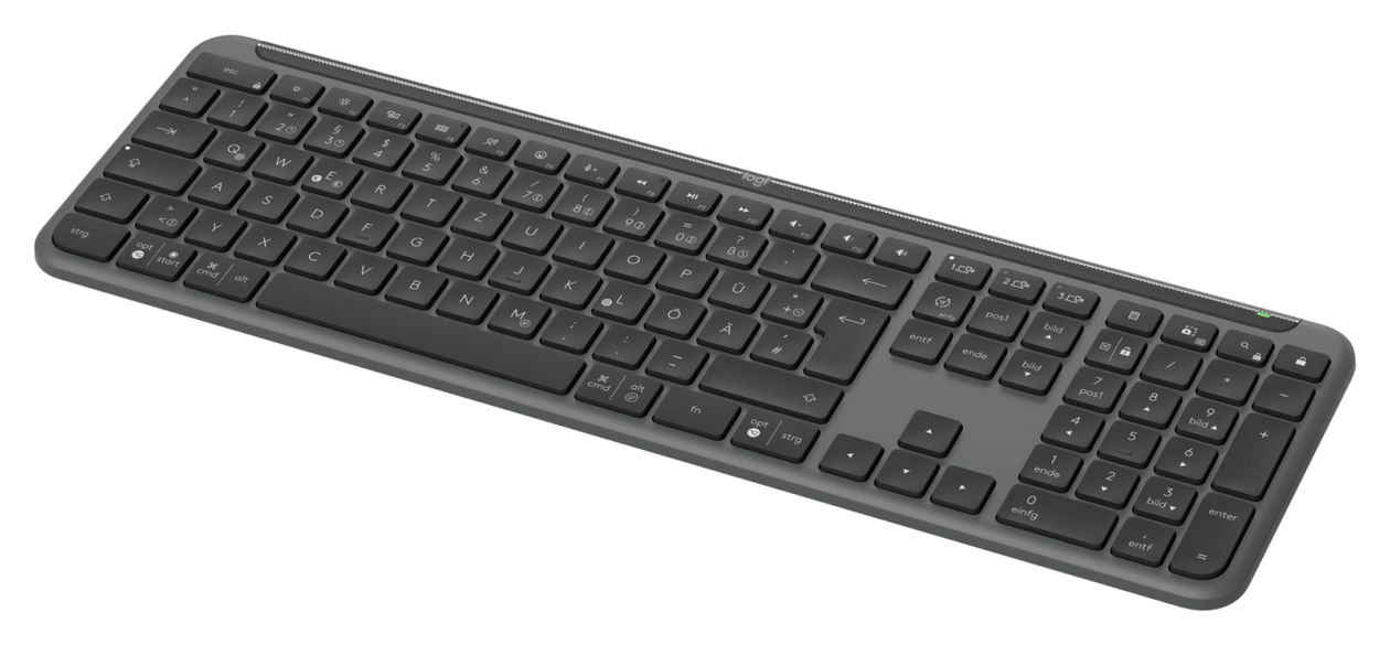 K950 Signature Slim Büro Tastatur RF Wireless + Bluetooth 2.4 GHz  (Graphit) 