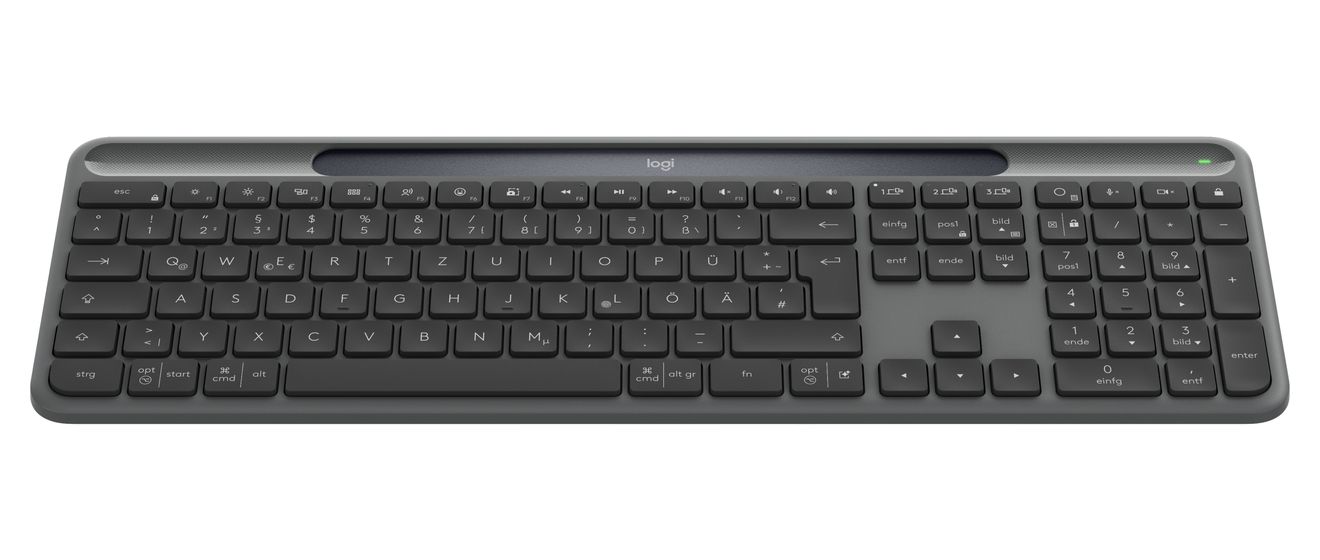 K980 Signature Slim Solar+ Universal Tastatur RF Wireless + Bluetooth 2.4 GHz  (Graphit) 