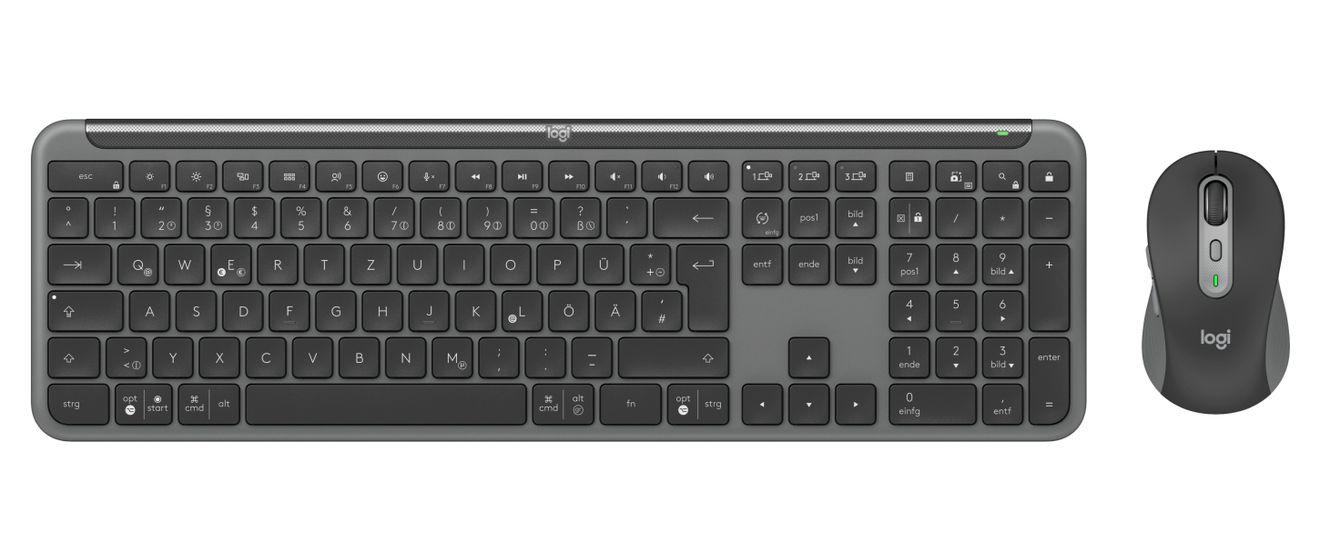 MK950 Signature Slim Büro Tastatur RF Wireless + Bluetooth 2.4 GHz  (Graphit) 