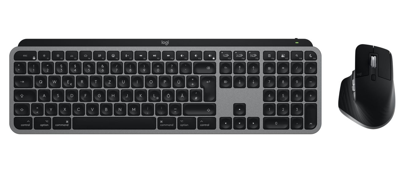 MX Keys S Combo for Mac LED Heimbüro Tastatur Bluetooth  (Grau) 