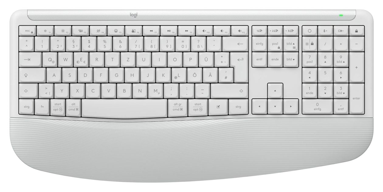 MK880 Signature Comfort Plus Combo Universal Tastatur RF Wireless + Bluetooth 2.4 GHz  (Weiß) 