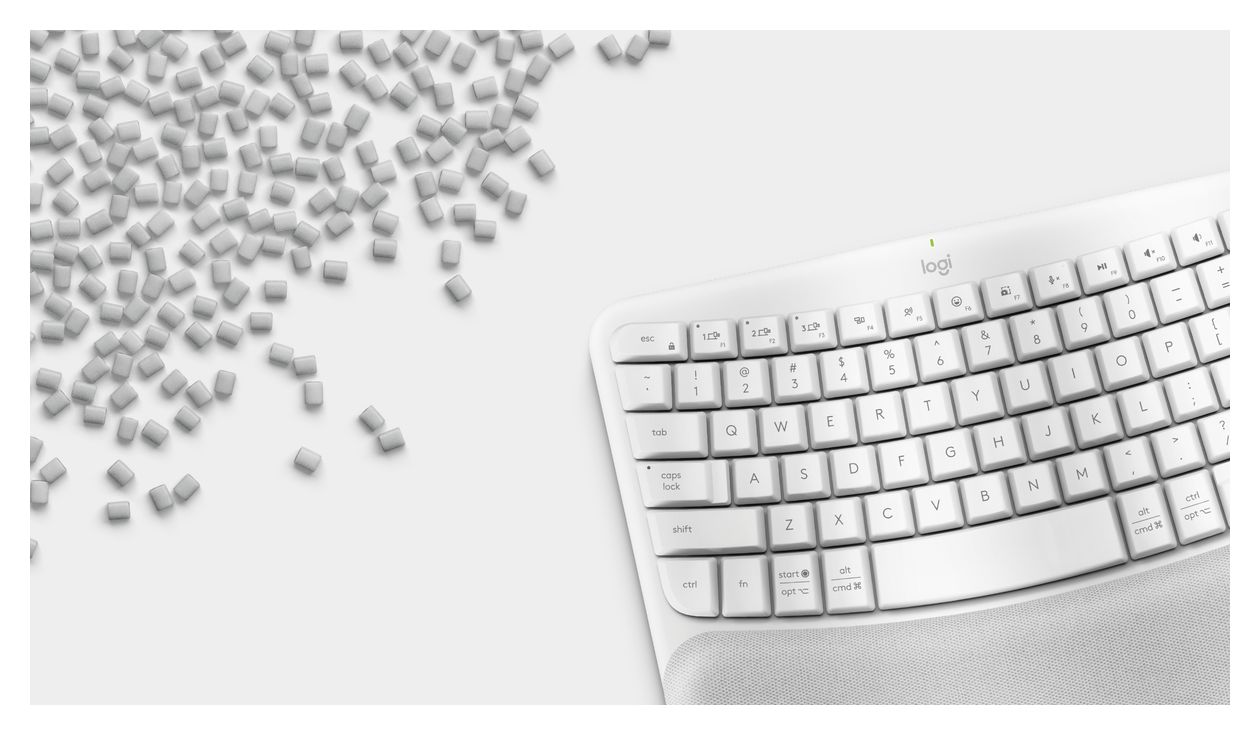 Wave Keys Büro Tastatur RF Wireless + Bluetooth 2.4 GHz  (Weiß) 