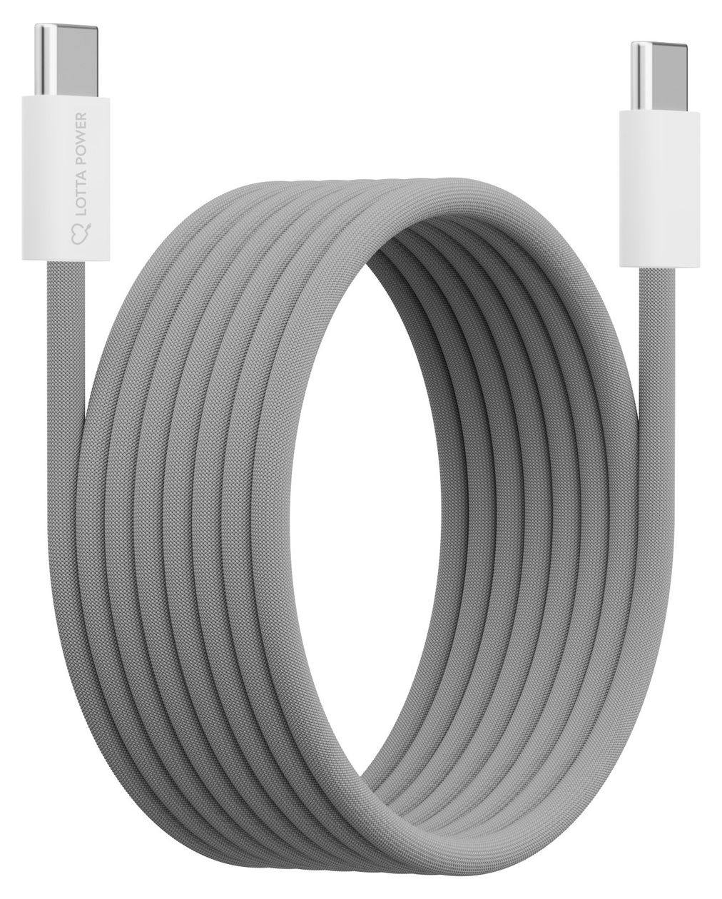 Magnetisches Ladekabel 0,48 Gbit/s Stecker Rundkabel USB C auf USB C bis 100 W 1,5 m  (Grau) 