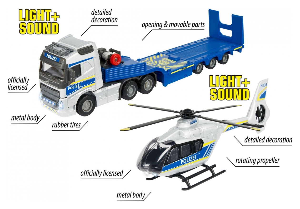 Volvo Truck + Airbus Police Helicopter 
